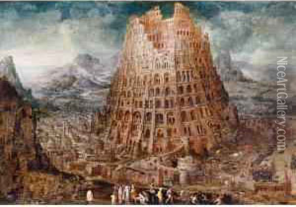 Tower Of Babel Oil Painting - Frans I Francken