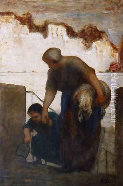The Washerwoman Oil Painting - Honore Daumier