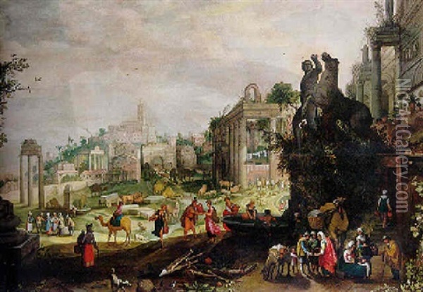 Le Campo Vaccino Oil Painting - Willem van Nieulandt the Younger