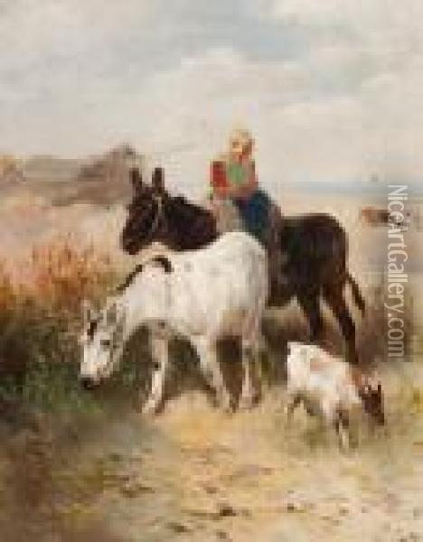 Donkey Ride In The Dunes Oil Painting - Henry Schouten
