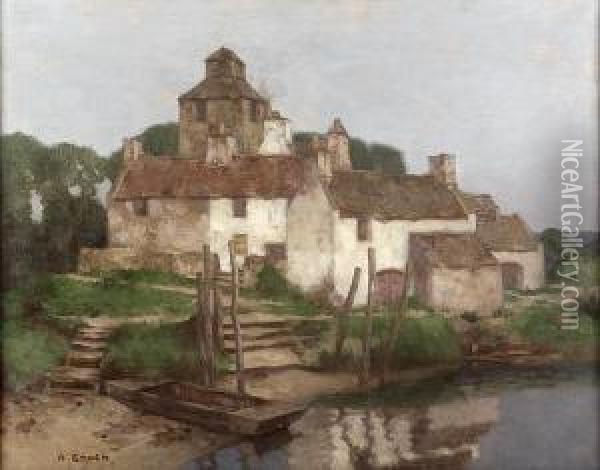 A Normandy Farm Oil Painting - David Gauld