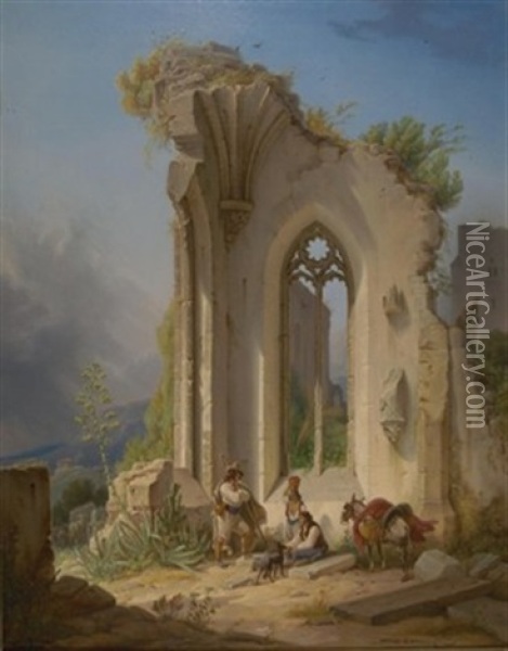 Klosterruine Aus Der Campagna Von Valencia Oil Painting - Wilhelm Gail