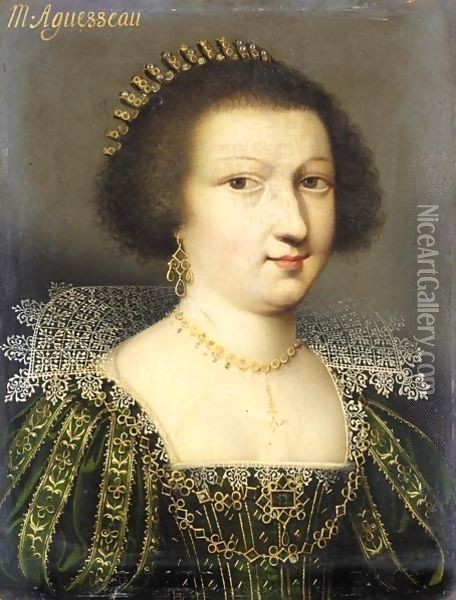 Portrait Of Madame D'Anguesseau Oil Painting - Claude Deruet