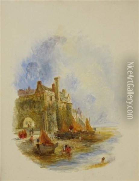 Castle Gateway (peel, Isle Of Man?) Oil Painting - William Joseph J. C. Bond