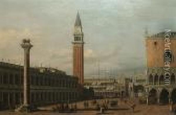 The Piazzetta Looking North Oil Painting - (Giovanni Antonio Canal) Canaletto