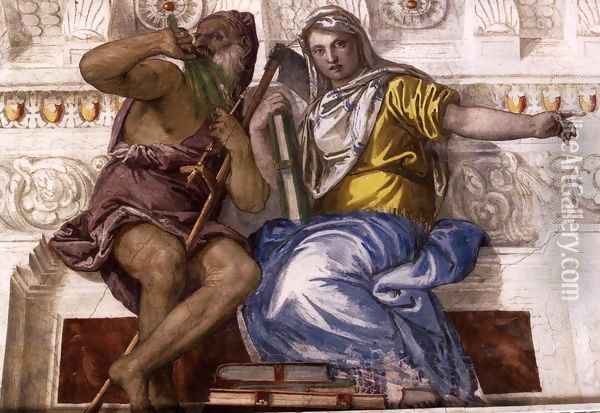 Saturn (Time) and Historia Oil Painting - Paolo Veronese (Caliari)