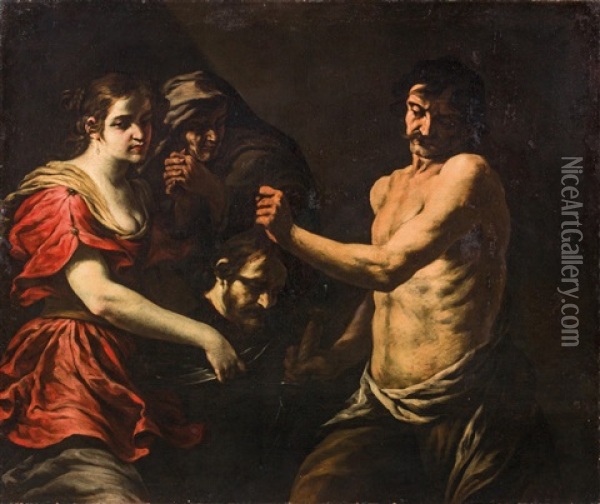 Salome With The Head Of Saint John The Baptist Oil Painting - Andrea Vaccaro