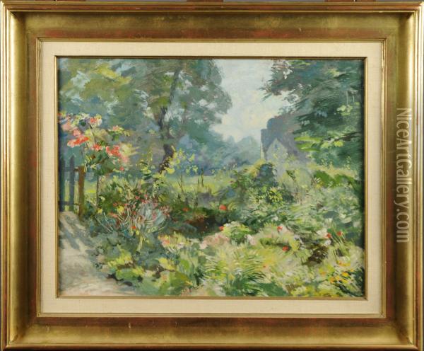 Jardin Fleuri Oil Painting - Leon Houyoux
