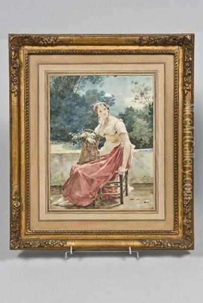 Portrait Presume De La Duchesse De Berry Oil Painting - Antoinette Cecile Hortense Lescot Haudebourt