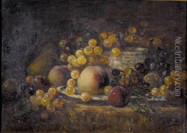 Nature Morte Aux Fruits Oil Painting - Francois Vernay