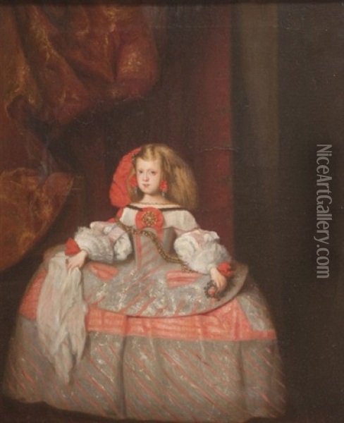 Portrait De L'infante Marguerite Oil Painting - Juan Bautista Martinez del Mazo