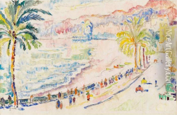 Nice, La Promenade Des Anglais Oil Painting - Paul Signac