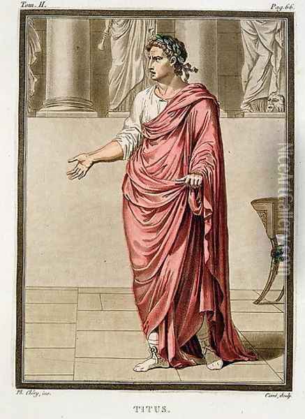Titus, costume for 'Berenice', from Volume II of 'Research on the Costumes and Theatre of All Nations', 1802 Oil Painting - Philippe Chery