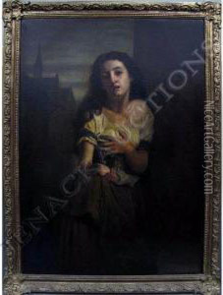A Beggar Woman Oil Painting - Charles Zacharie Landelle