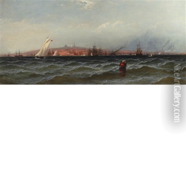 Boston Harbor Oil Painting - James Hamilton