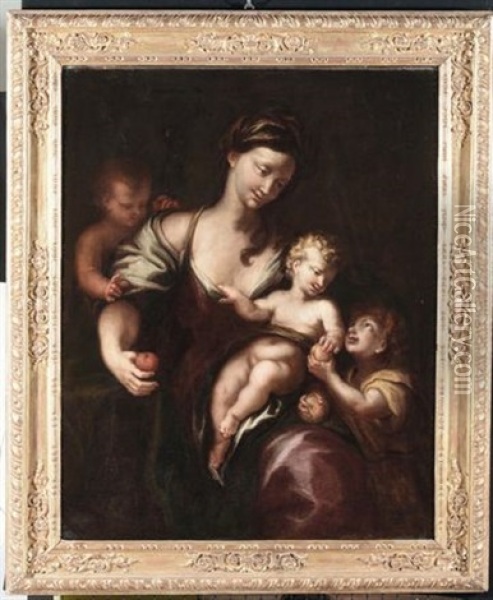 Madonna Con Il Bambino Oil Painting - Domenico Piola