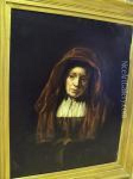 Portrait Of An Old Lady Oil Painting - Rembrandt Van Rijn