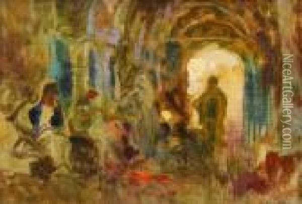Scena Araba Oil Painting - Plinio Nomellini