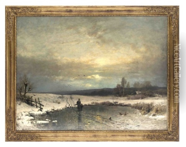 Winterlandschaft Oil Painting - Sophus Jacobsen