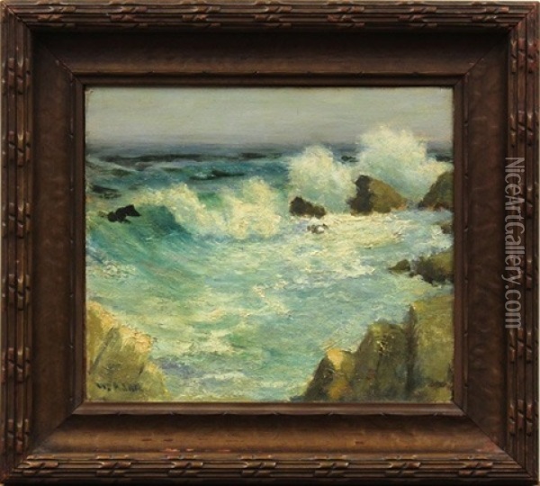 Breaking Wave Oil Painting - William C. Adam