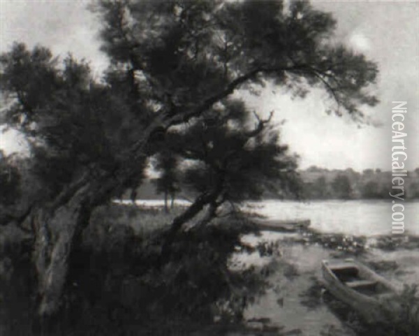 Rowboats At The Water's Edge Oil Painting - Hamilton Hamilton