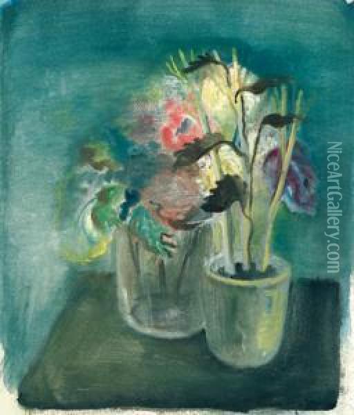 Glas Mitblumen Und Oil Painting - Viktor Planckh