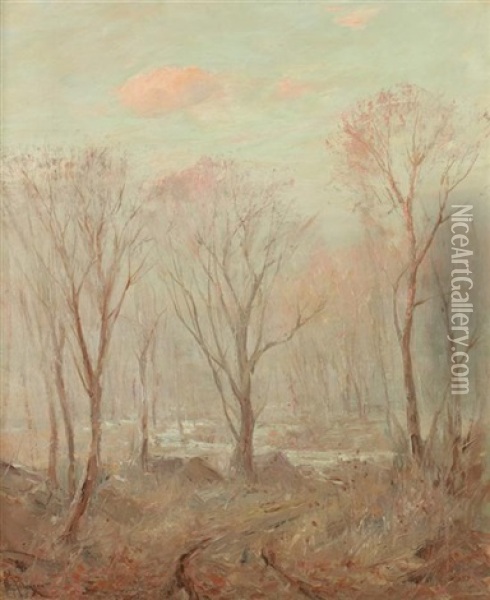 At Forest Edge Oil Painting - Hal Robinson