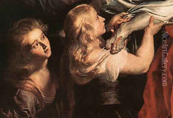 Descent from the Cross (detail) 1612-14 Oil Painting - Peter Paul Rubens