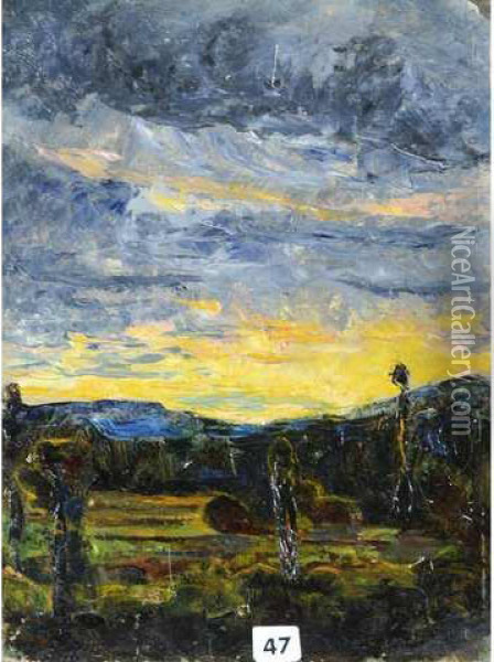 Crepuscule Dans La Plaine Oil Painting - Francois Denis Nee