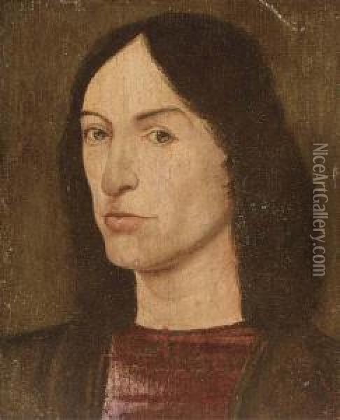 Portrait Of A Young Man, Bust-length Oil Painting - Hans Memling