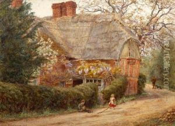 Through The Cottage Gate Oil Painting - Edith Martineau