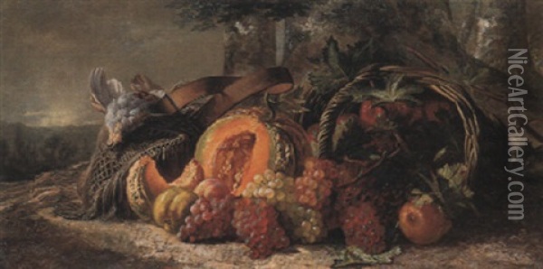 Fruits D'automne Et Perdrix Oil Painting - Francois Frederic Grobon