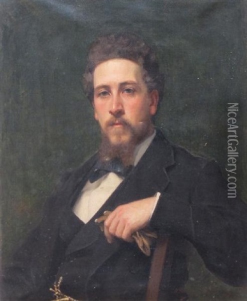 Portrait De Ernest De Marignac, Paris Oil Painting - Nils Forsberg Sr.