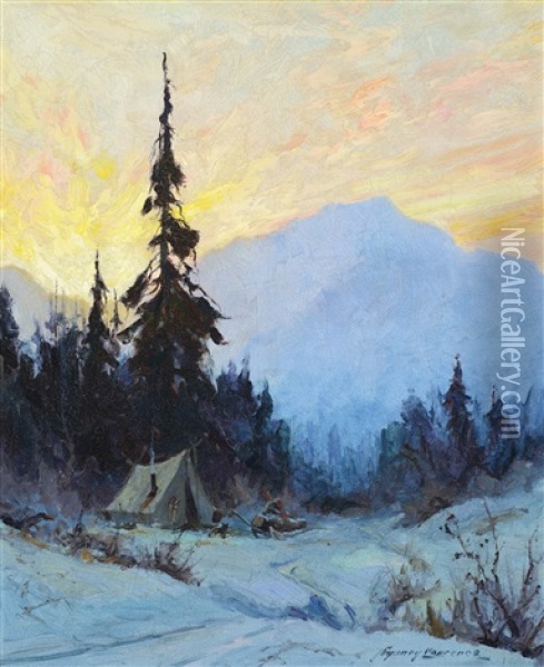Camp On The Trail Oil Painting - Sydney Mortimer Laurence