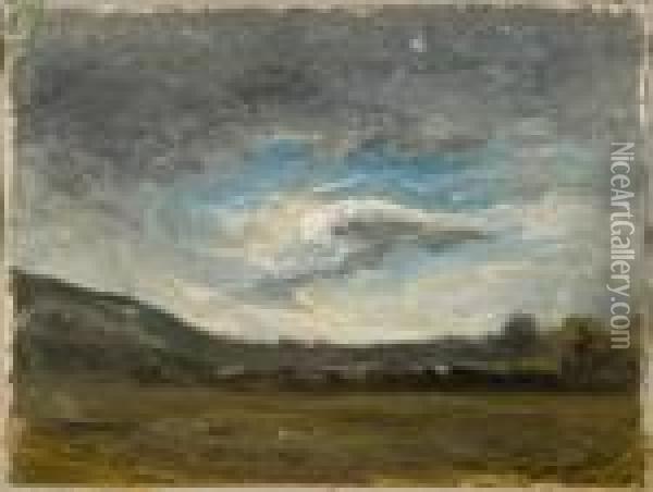 Etude De Ciel Au Dessus D'une Plaine Oil Painting - Francois Auguste Ravier