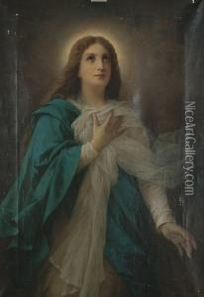 Our Lady, The Madonna. Oil Painting - Luigi Crosio