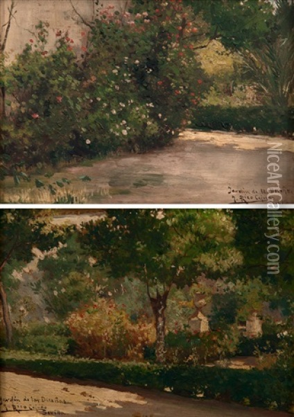 Jardines Del Palacio De Duenas (pair) Oil Painting - Jose Rico y Cejudo