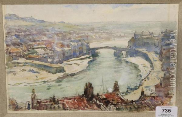 View Of The River Esk At Whitby Oil Painting - Frederick Stuart Richardson