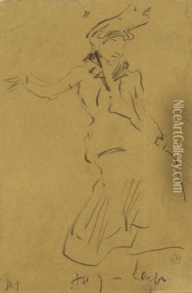 Une Femme Dansant Oil Painting - Henri De Toulouse-Lautrec