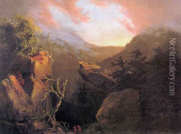 Mountain Sunrise, Catskill Oil Painting - Thomas Cole