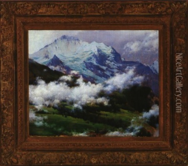 Clouds Over Wengen Oil Painting - Charles Courtney Curran