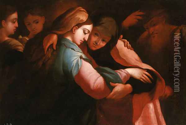 The Visitation Oil Painting - Luca Cambiaso