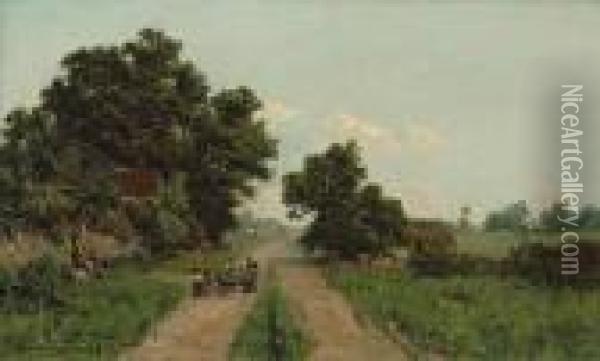 A Country Road In France Oil Painting - Ramsome Gillet Holdredge