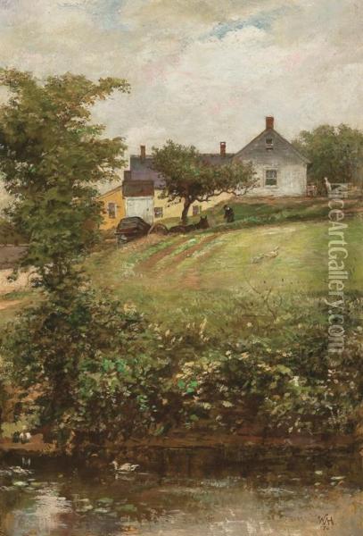 View Of The Ames Family Home Oil Painting - William Morris Hunt
