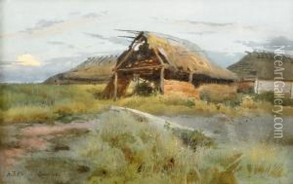 Barns Oil Painting - Albert Nikolaivich Benua