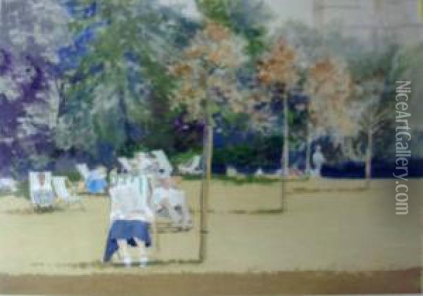 Afternoon In St James Park Oil Painting - John Heseltine