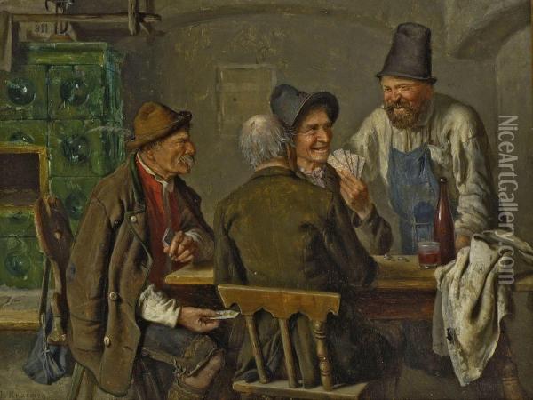 Bauern Beim Kartenspiel Oil Painting - Peter Rafael Contell