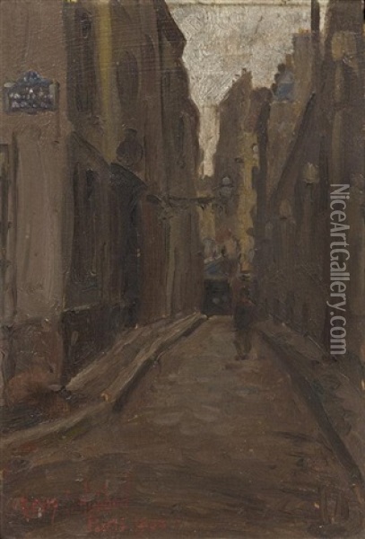 16 Rue St. Etienne Du Mont Oil Painting - Henry Salem Hubbell