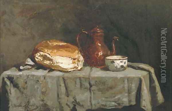 Bread and a coffeepot Oil Painting - Frans Meerts