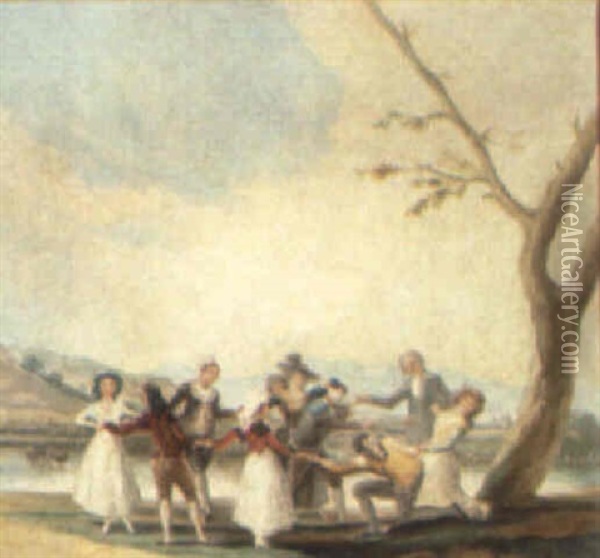 La Gallina Ciega Oil Painting - Francisco Goya